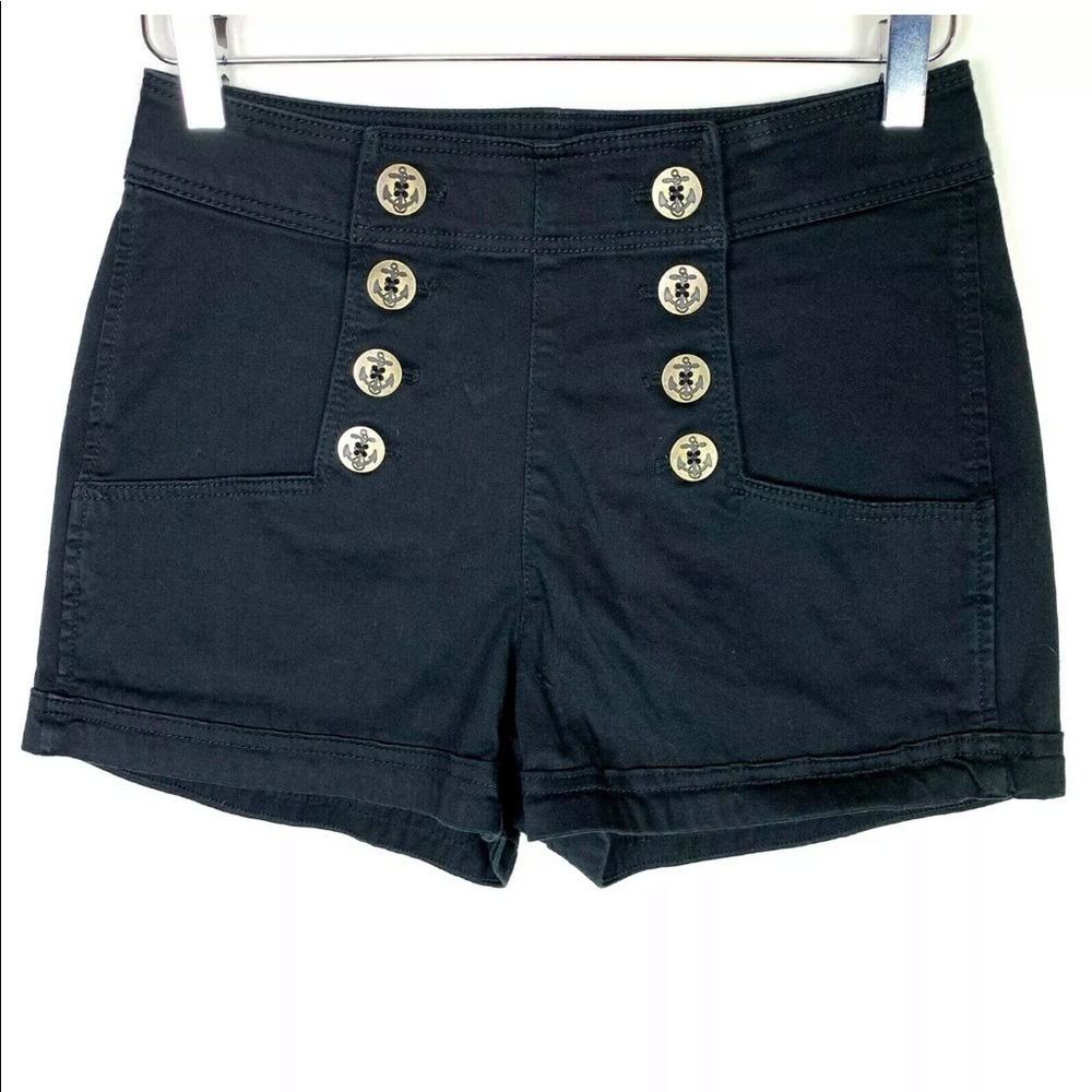 Express Black Pinup Nautical Dress Shorts Size 4